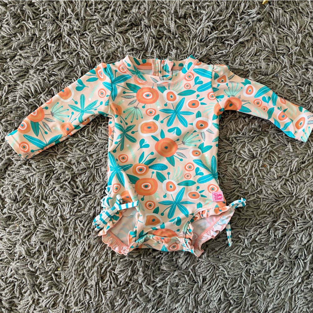 Ruffle Butt swimsuit with Rash Guard